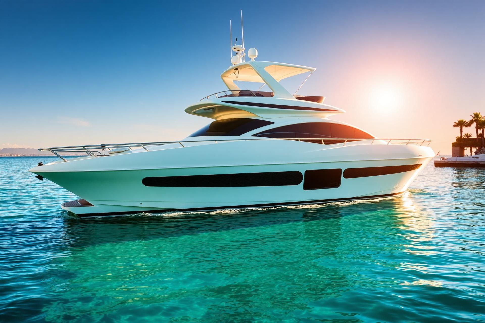 Luxury yacht in Newport Beach harbor
